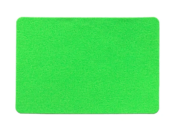 Green Rectangular Paper Sticker Label Isolated White Background — стоковое фото