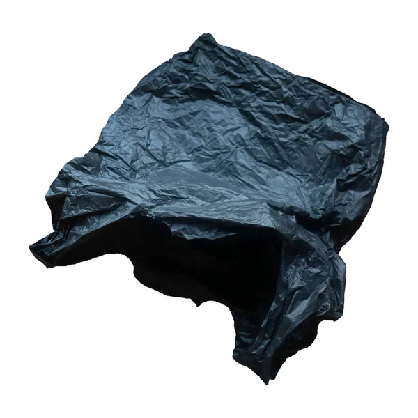 Černá Plastová Taška Izolovaná Bílém Pozadí — Stock fotografie