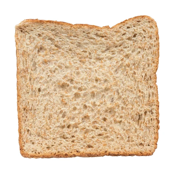 Slice Wholemeal Bread Isolated White Background — ストック写真