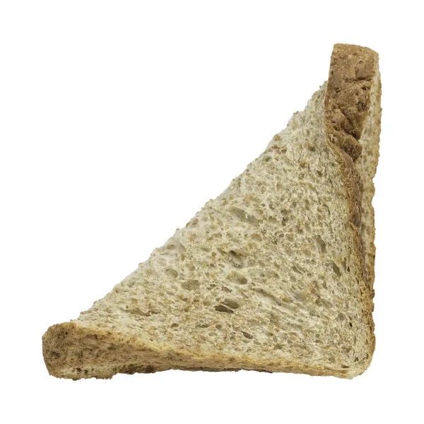 Slice Wholemeal Bread Being Fold Triangle Shape Isolated White Background — ストック写真