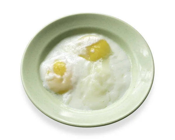 Half Boiled Eggs Breakfast Isolated White Background — Stock Photo, Image