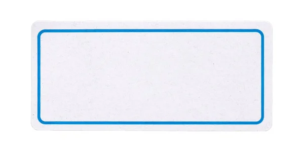 Blank White Rectangle Adhesive Paper Sticker Label Isolated White Background — 图库照片