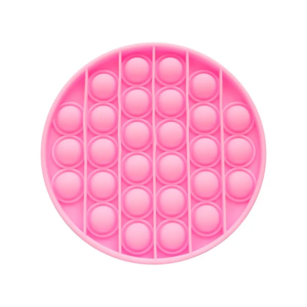 Pink Stress Sensory Toy Fidget Push Pop Isolated White Background — Stockfoto