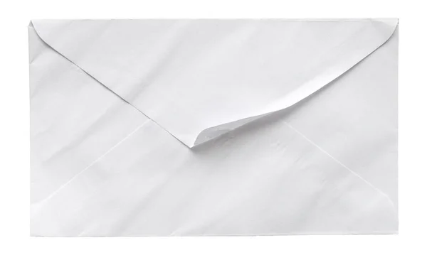 Envelope Branco Isolado Sobre Fundo Branco — Fotografia de Stock