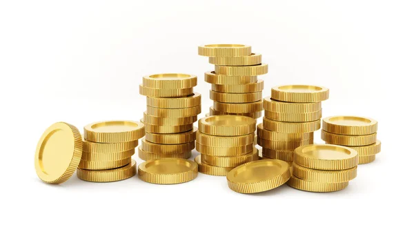 Стек Золотої Монети Бізнес Фінанси Концепція Збереження Ілюстрація Рендеринга — стокове фото