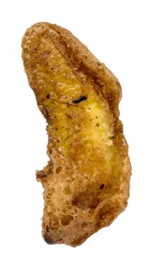 Beyaz arka planda izole edilmiş muzlu börekler..