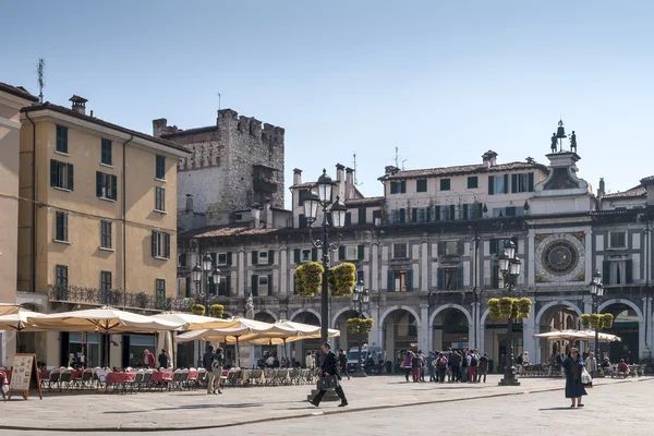 Piazza della Loggia (lodžie náměstí) — Stock fotografie