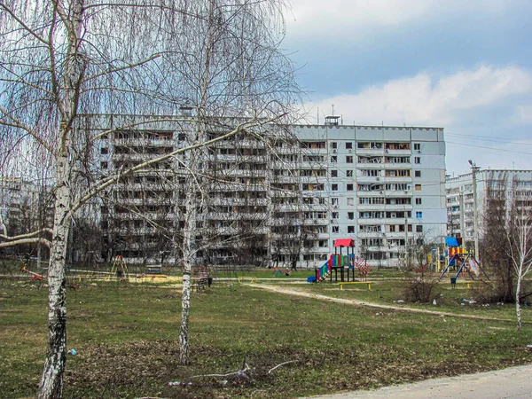 Kharkiv Ucraina 2022 Distrutto Residenziale Ucraino Edificio Casa Con Danni — Foto Stock