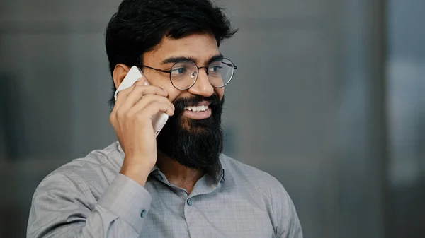 Smiling Confident Adult Millennial Man Arabian Businessman Professional Worker Make — Stock Photo, Image