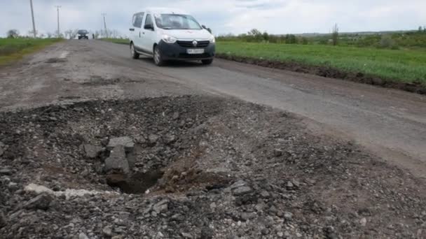 Kharkiv Région Kharkov Rogan Ukraine 2022 Conséquences Destruction Des Routes — Video