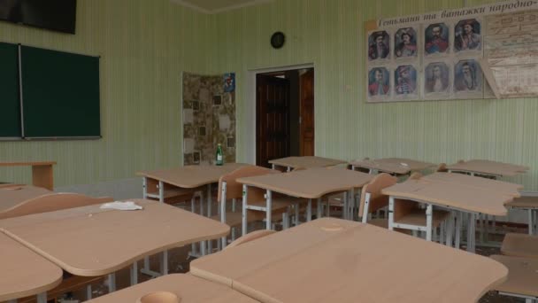 Kharkiv Região Kharkov Rogan Ucrânia 2022 Ruínas Escolares Destruídas Fragmentos — Vídeo de Stock