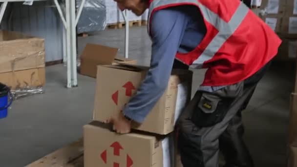 Kharkiv Kharkov Region Rogan Ukraine 2022 Volunteer Warehouse Red Cross — Stockvideo