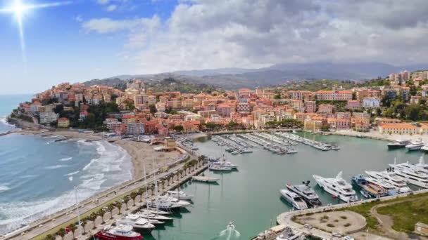 Vista Aérea Partir Voo Drone Porto Vieux Maurizio Costa Região — Vídeo de Stock