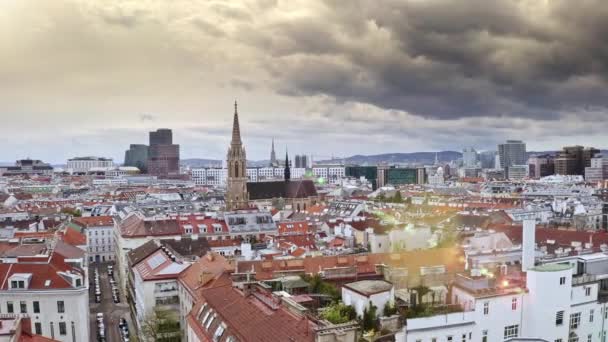 Bovenaanzicht Vanuit Lucht Vanaf Drone Rode Daken Belangrijkste Katholieke Gotische — Stockvideo