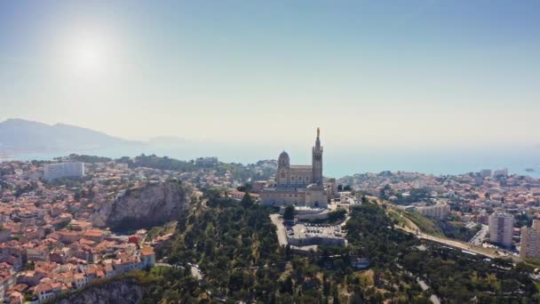 Paesaggio Pittoresco Della Città Portuale Francese Marsiglia Nel Mediterraneo Vista — Video Stock