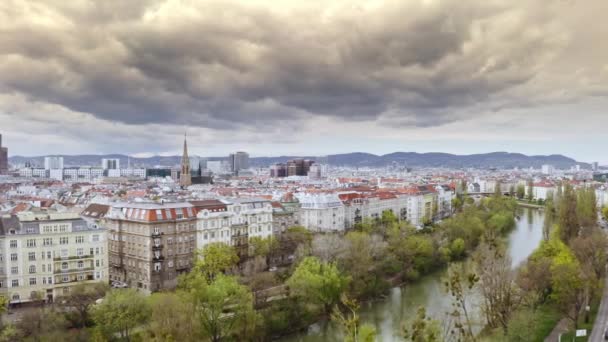 Overview Majestic Metropolis City Vienna Austria European Country Monumental Panoramic — Stok Video