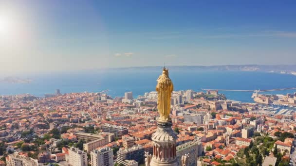 Marseille French Port Town South France Mediterranean Sea Coastline Bay — 비디오