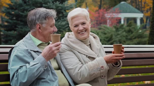 Married Couple Elderly Caucasian Family Two 60S People Happy Grandparents — Wideo stockowe