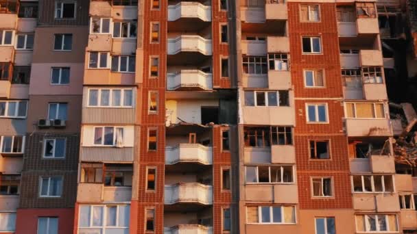 Charkiw Charkow Ukraine 2022 Nachwirkungen Der Bombardierung Zerstörter Gebäude Krieg — Stockvideo