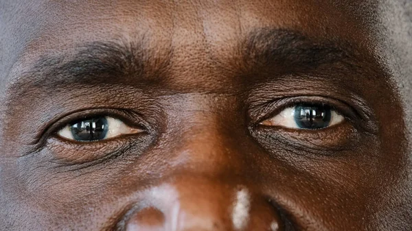 Extreme Close Body Part Human Male Wrinkled Face African American — ストック写真