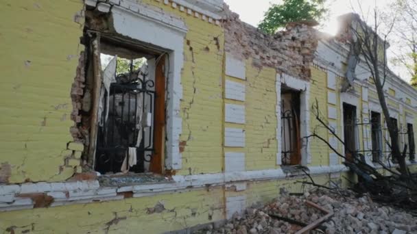 Kharkiv Region Skovorodinovka Skovorodinivka Ukraine 2022 Ruins Destroyed Skovoroda Historical — стокове відео