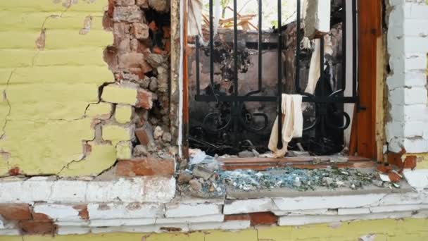 Kharkiv Region Skovorodinovka Skovorodinivka Ukraine 2022 Ruins Civil House Damaged — Video Stock