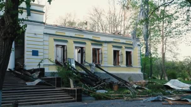 Kharkiv Region Skovorodinovka Skovorodinivka Ukraine 2022 Καταστράφηκε Skovoroda Κατέστρεψε Κατεστραμμένο — Αρχείο Βίντεο