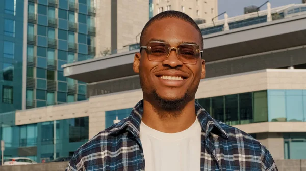 Portrait Man City African American Guy Young Student Man Stylish — Stock Photo, Image