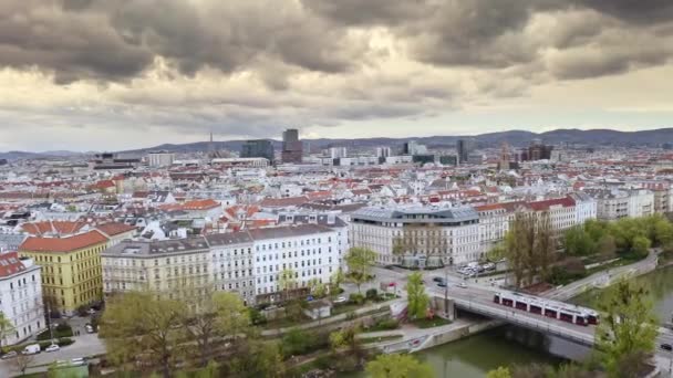 Townscape View Vienna City Capital Austria European Country Urban Infrastructure — Vídeo de stock