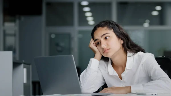 Young Excited Woman Losing Online Gambling Game Upset Female Office — Stock Photo, Image