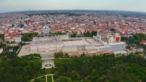 Pohled Shora Krásné Historické Město Hlavní Město Španělsko Madrid Oficiální — Stock video