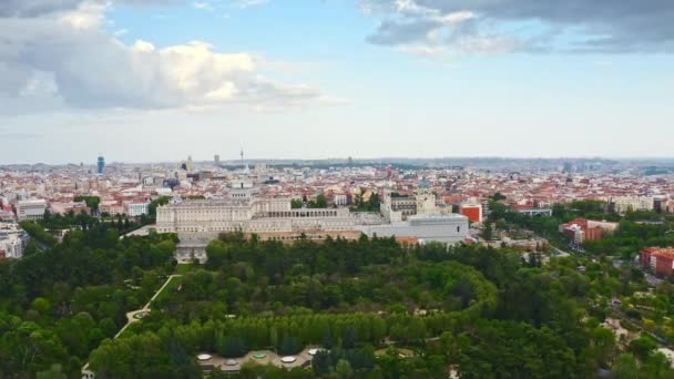 Madrid Başkenti Spanya Nın Ünlü Ikametgahı Spanya Kraliyet Ailesi Kompleksi — Stok video