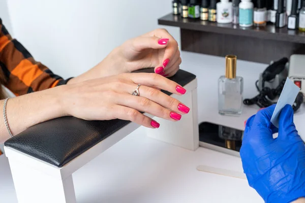 Nail care. The beauty. Nail salon. Business. Bright manicure