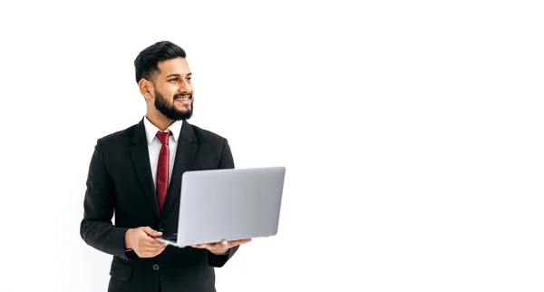 Elegant Successful Indian Arabian Young Man Business Suit Male Executive — kuvapankkivalokuva