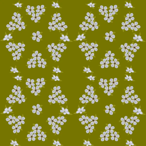 감촉없는 꽃무늬와 올리브 배경에 무늬가 현대의 드십시오 인쇄물 설계에 — 스톡 벡터