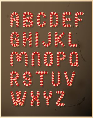 Candy cane alphabet
