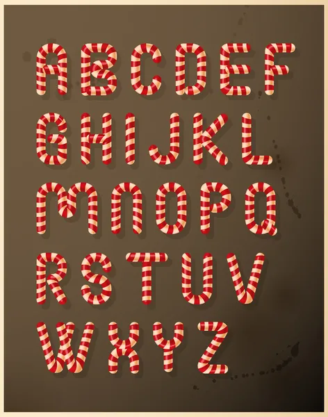 Alfabeto de bastón de caramelo — Archivo Imágenes Vectoriales