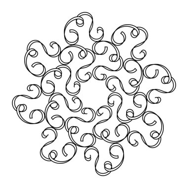 Mandala. Boyama kitabı sayfaları. El çizimi vektör illüstrasyonu