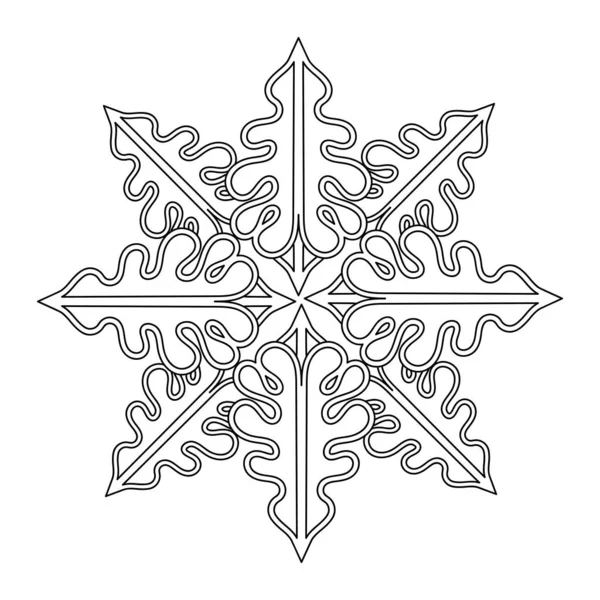 Copo Nieve Para Colorear Página Del Libro Elemento Decorativo Blanco — Vector de stock