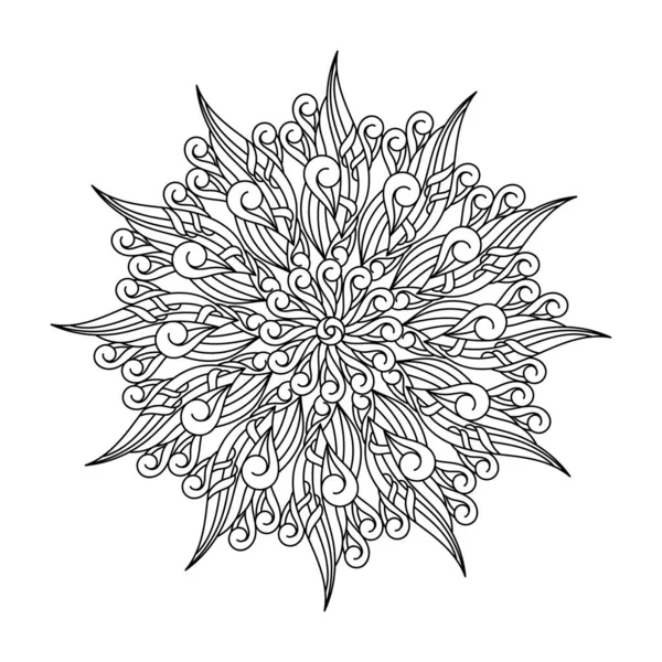Livre Colorier Pour Adulte Star Mandala Coloriage Dessiné Main Avec — Image vectorielle