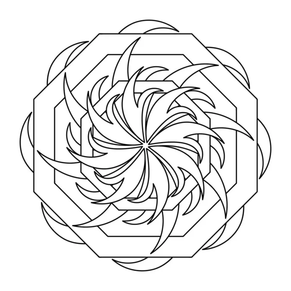 Mandala Geometrische Kleurboek Pagina Handgetekende Vectorillustratie — Stockvector