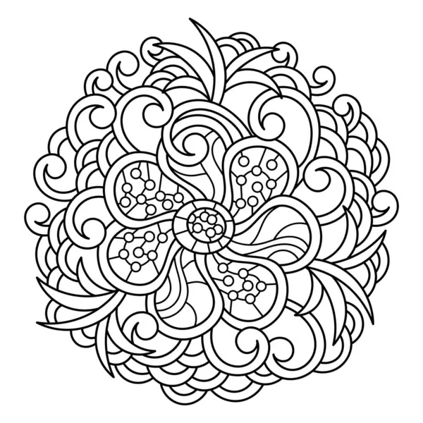 Desenho Doodle Ornamentado Mão Desenho Para Colorir Para Adultos Ilucidez —  Vetores de Stock