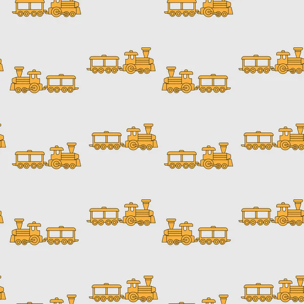 Іграшковий Поїзд Безшовний Візерунок Дитячого Текстилю Шпалер Упаковки Векторний Фон — стоковий вектор
