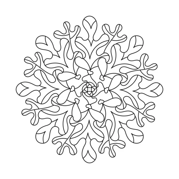 Handgezeichnetes Mandala Ornate Doodle Malbuch Seite Vektorillustration — Stockvektor