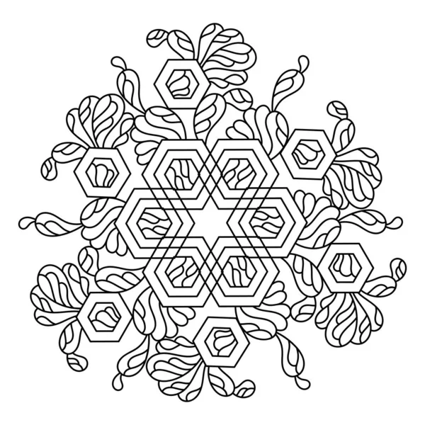 Páginas Para Colorear Para Adultos Mandala Geométrico Abstracto Ilustración Vectorial — Vector de stock