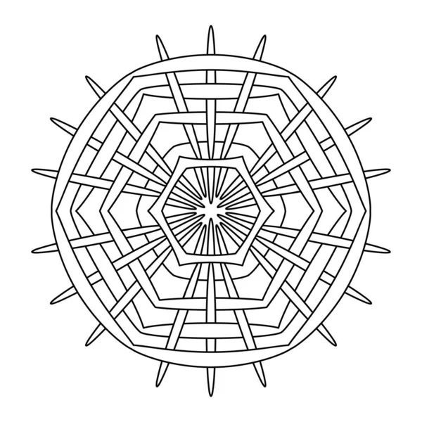 Mandala Színező Oldalak Interlacing Dekoratív Dísz Vektor Minta — Stock Vector