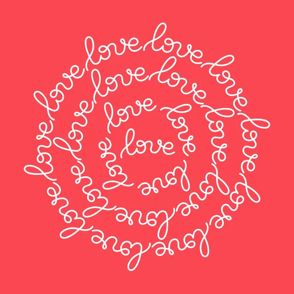 Lettering Love Greeting Card Valentine Day Wedding Vector Illustration Love — 图库矢量图片