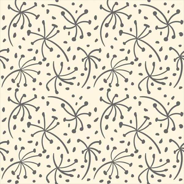 Floral Seamless Background Hand Drawn Print Fabric Other Surface Vector — Stock Vector