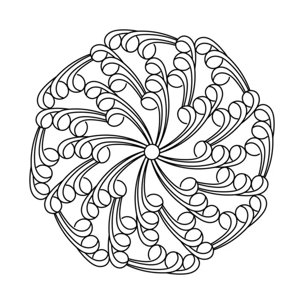 Mandala Kolorowanki Dekoracyjny Ręcznie Rysowane Okrągłe Ozdoby Wzór Wektora Terapii — Wektor stockowy