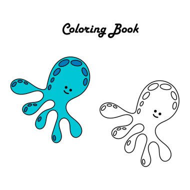 Çocuklar için basit boyama kitabı. Eğitim oyunu. Vektör illüstrasyonu